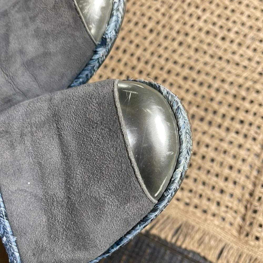 Stuart Weitzman Tipadrille Blue Jean Espadrille Mirror toe Shoes